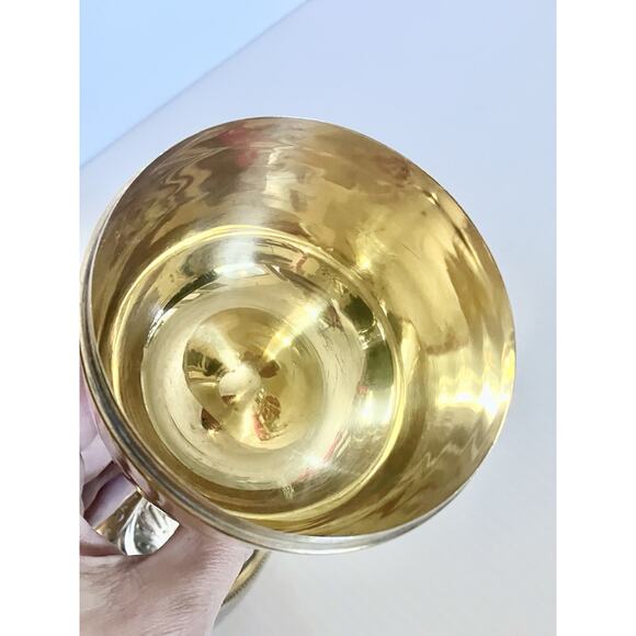 Antique Ciborium Sterling & Gold Vermeil Catholic Church Ornate Embossed Chalice - Picture 5 of 9